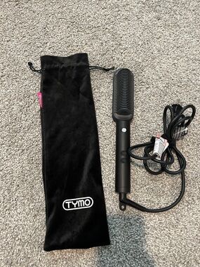 Tymo Black Ceramic Hair Straightening Brush - Black